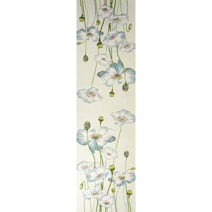 White Poppy Table Runner for wholesale by Art De Lys