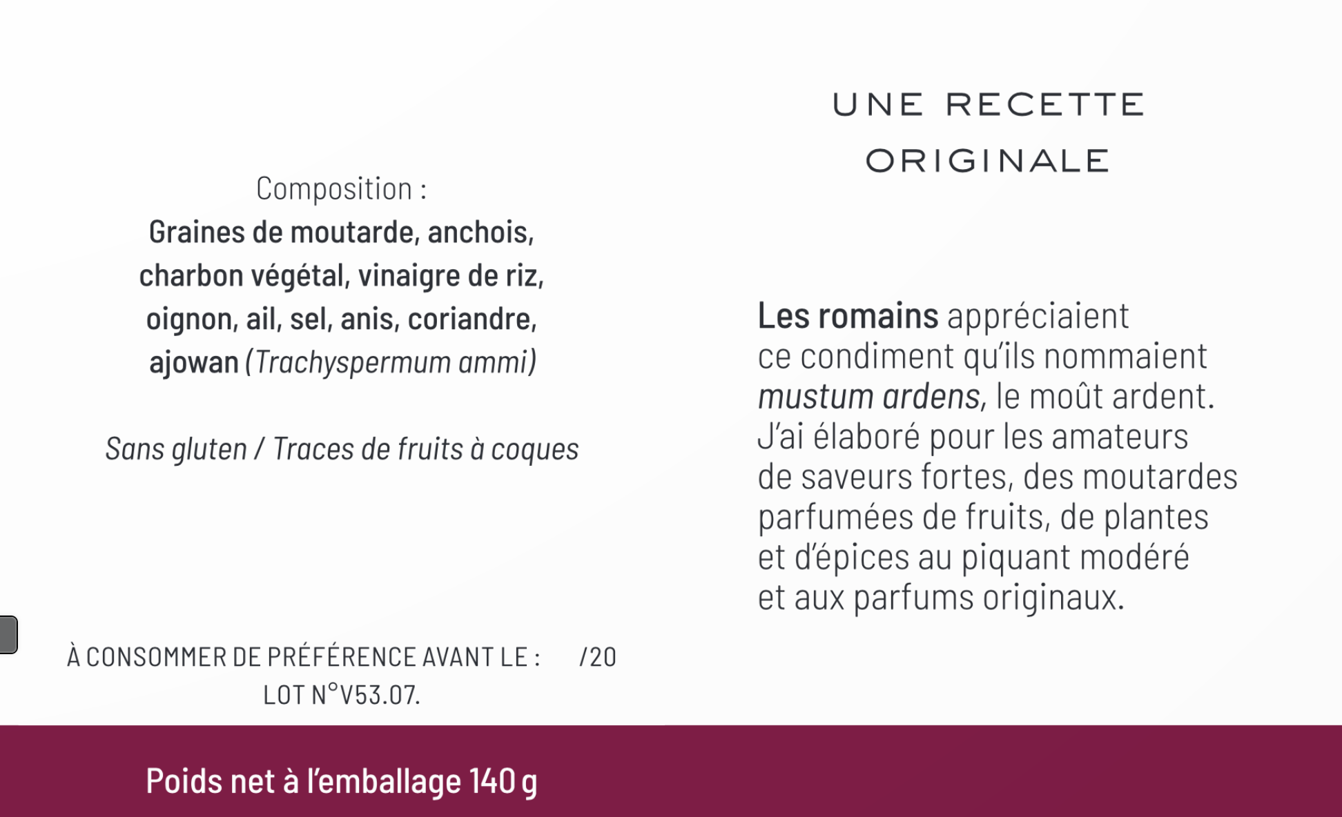 The Popote - Wholesale Mustard - "Black" Mustard, Anchoives and Aromates4