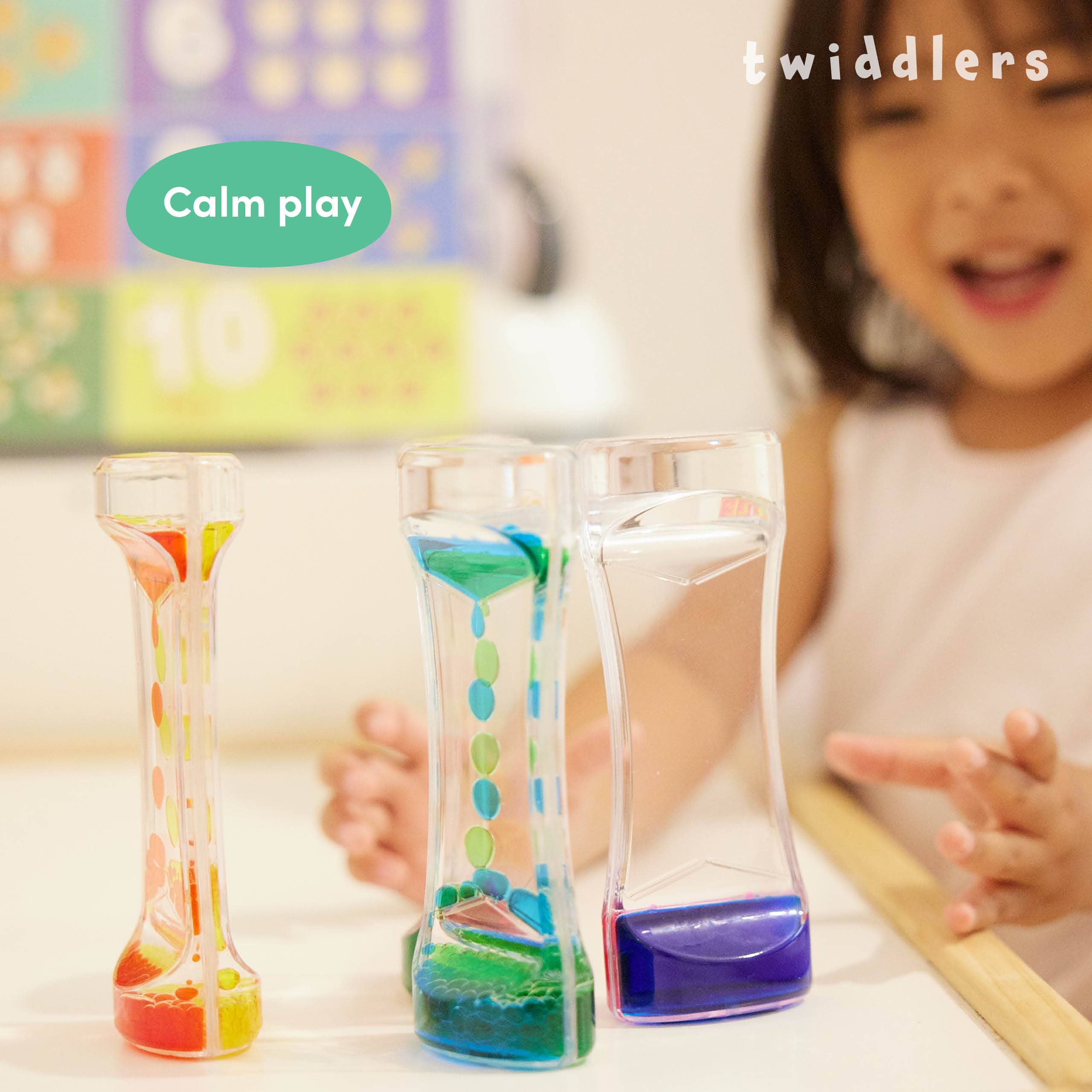 The Twiddlers - Wholesale Fidget Toy - Kids - 1 Pack Liquid Motion Timer Sensory Timer Hourglass, 14cm8