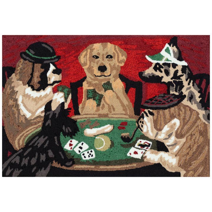 Frontporch Poker Pups Indoor/Outdoor Area Rug Multi for wholesale on Faire
