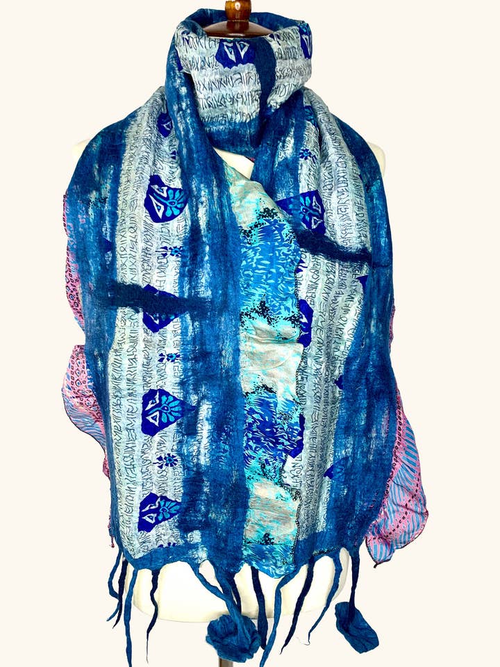 Sari Collage Scarf for wholesale by Pomegranate Moon
