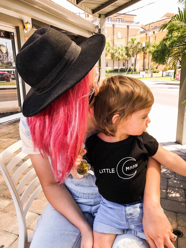 Free the Mother LLC - Wholesale Bodysuit (Non-Footed) - Baby - Little Moon - Onesie - Black1