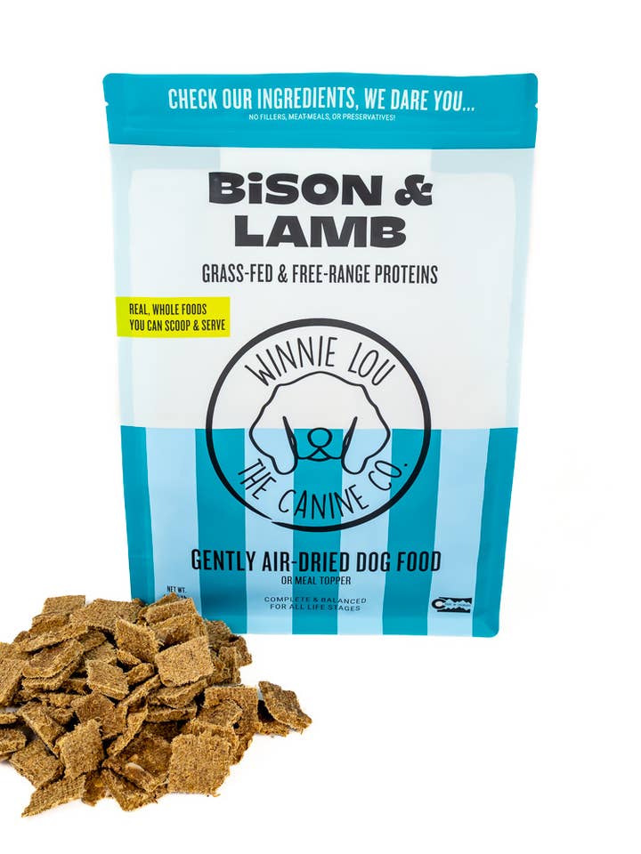 Nourriture pour chiens séchée à l'air en douceur - Bison + Agneau pour la vente par Winnie Lou