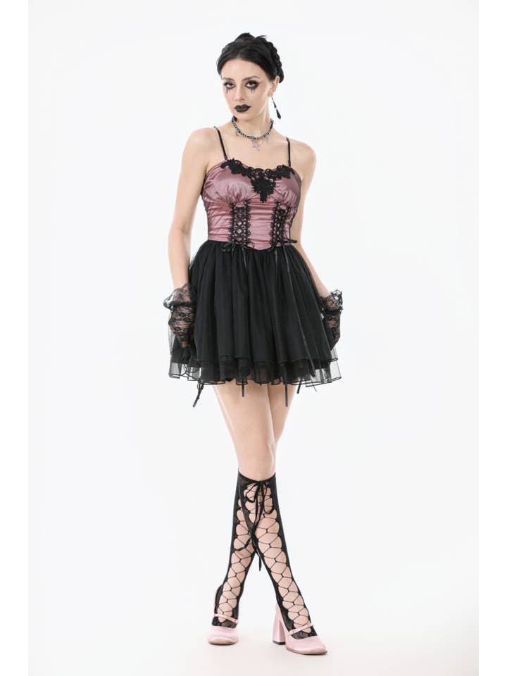 Pink Black DW1070 - Gothic Lolita mini dress for wholesale on Faire9