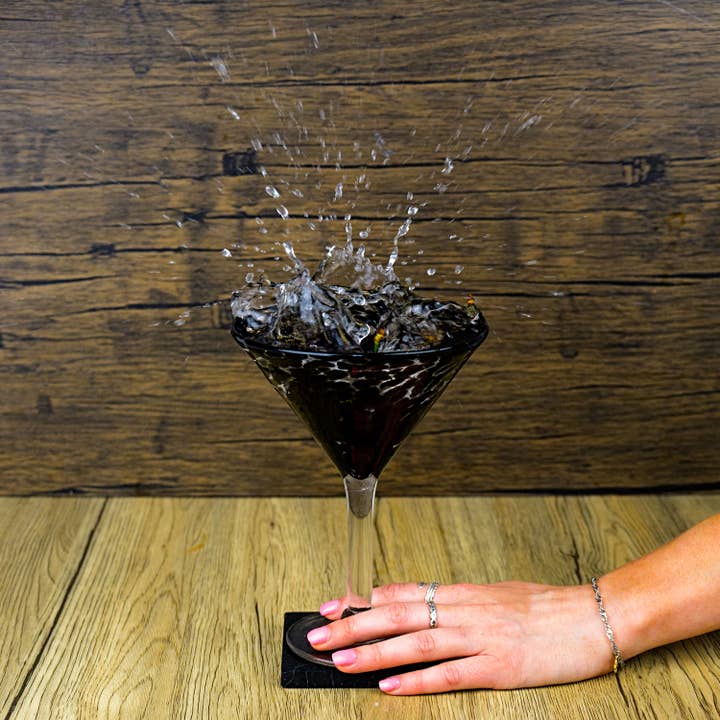 The Glass House Wholesale Interiors Ltd. - Wholesale Cocktail/liquor glass - Large Martini Glass: Dalmatian Print1