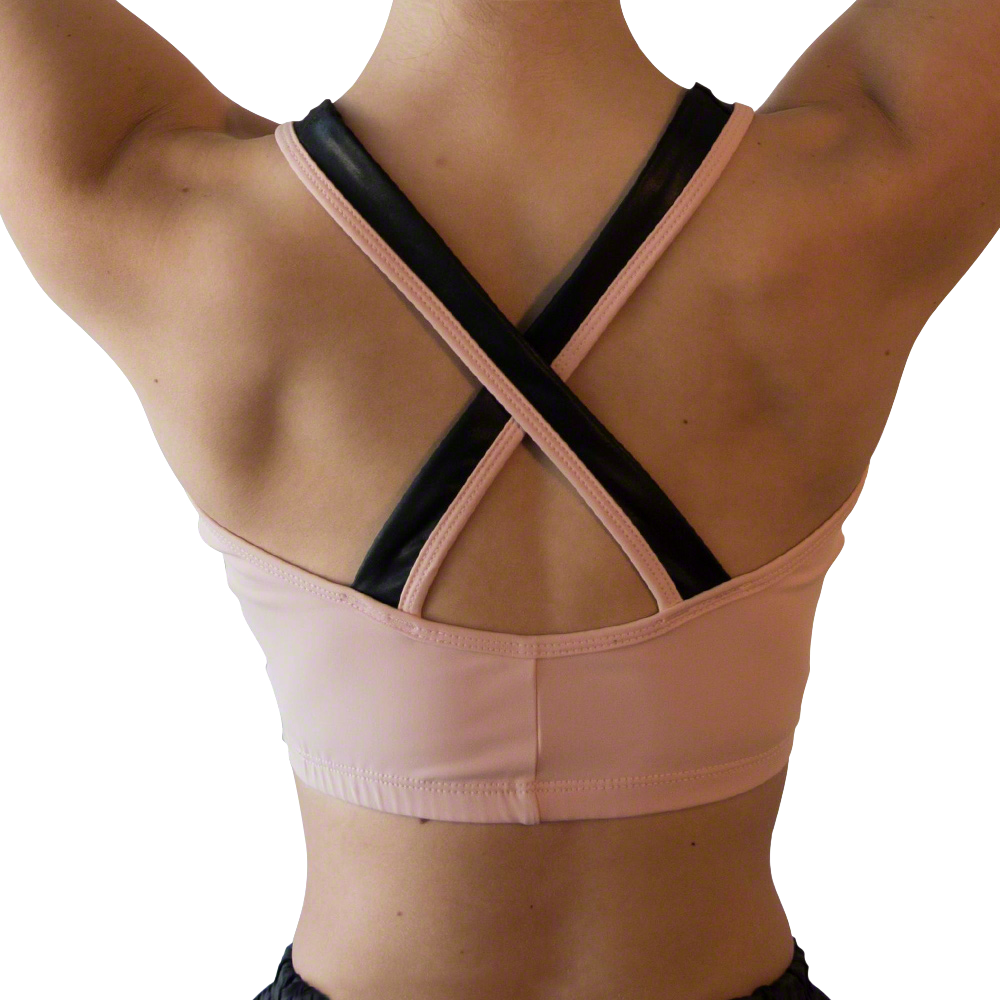 Ballet Rocks - Wholesale Sports bra – Women's - Edge Compression Sports Bra Top in Pink/Black Supplex Lycra6