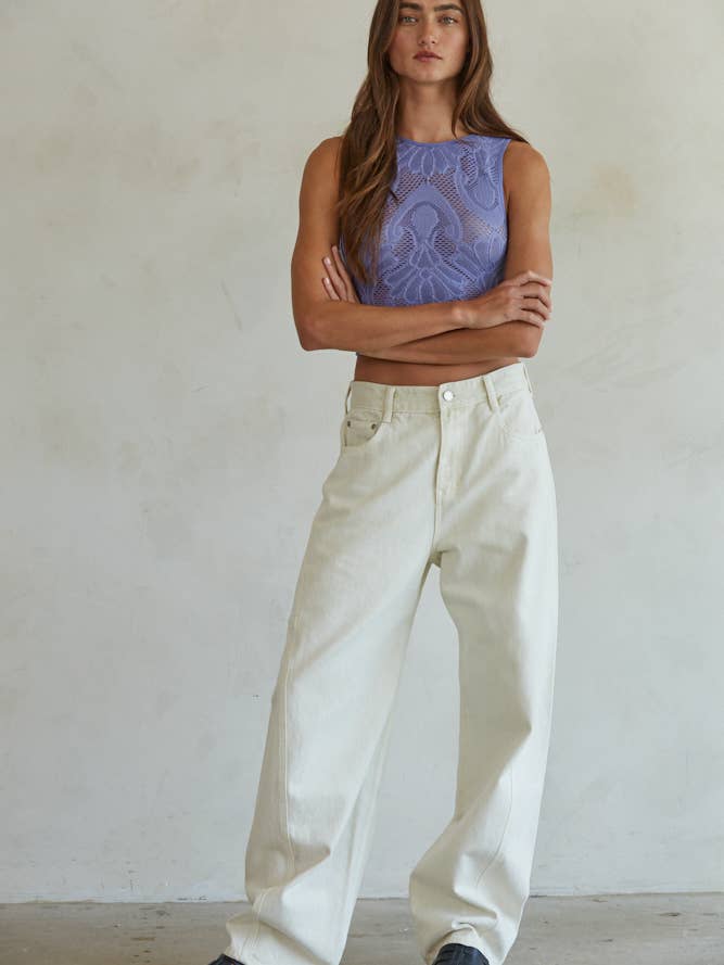 By Together - Wholesale Tank Top - Women's - S1227N | Knit Seamless Jacquard Round Neck Tank Top1