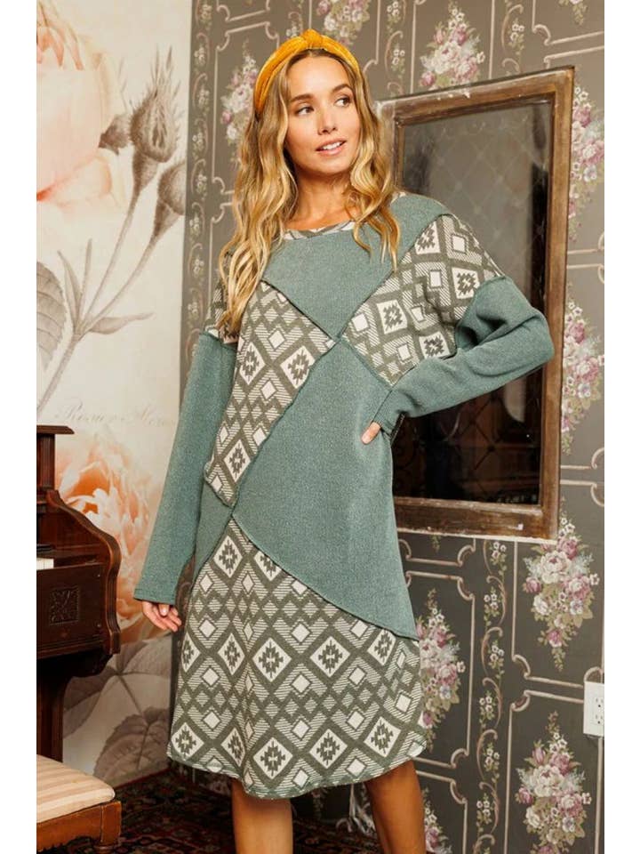 Stylish Wholesale - Wholesale Dress - Women's - GEOMETRIC PRINT MINI DRESS DS510382