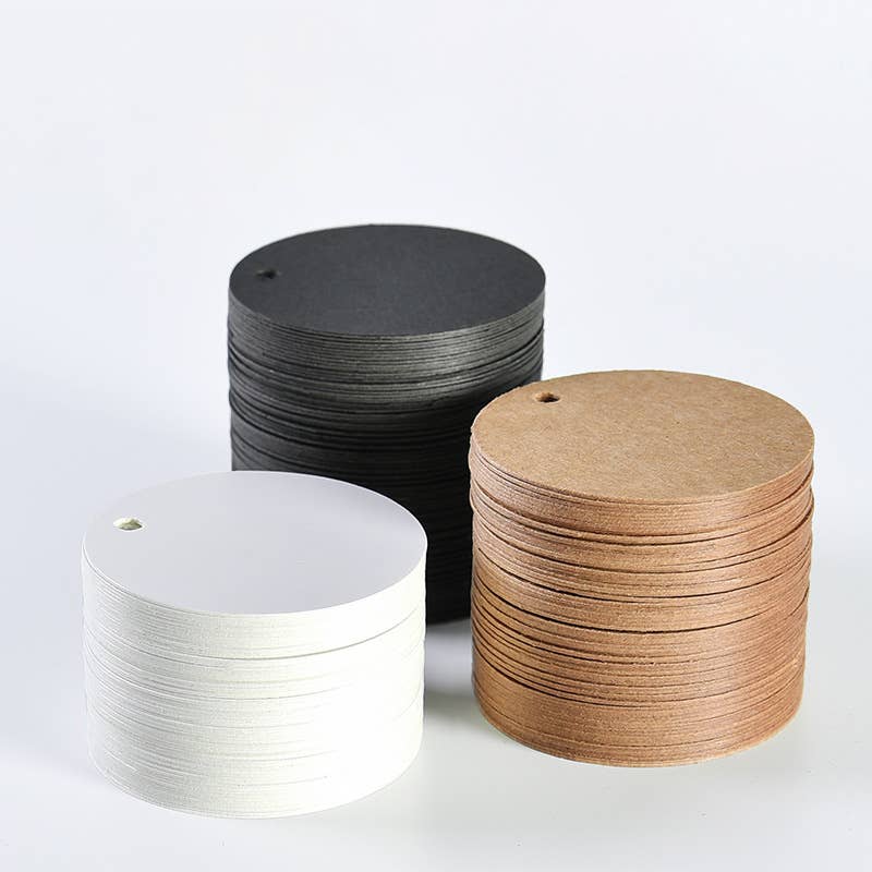 ByHome - Wholesale Gift Tag - 100pcs, 2.0" circular kraft brown paper blank gift tag card5