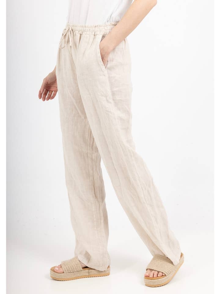 la maison des fibres naturelles - Wholesale Pants - Women's - Straight linen trousers 630132 100% linen