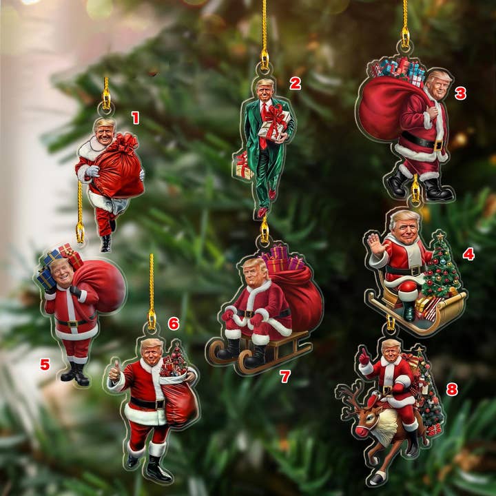 Santa Trump Ornament, Humorous Trump Christmas Ornament for wholesale by TMLECOM LTD