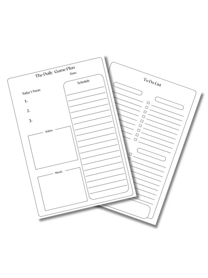 A5 Daily Planner Inserts | Daily Game Plan & To-Do List Pages | Minimalist 6-Ring Planner Refill for wholesale by Thriving Stationery