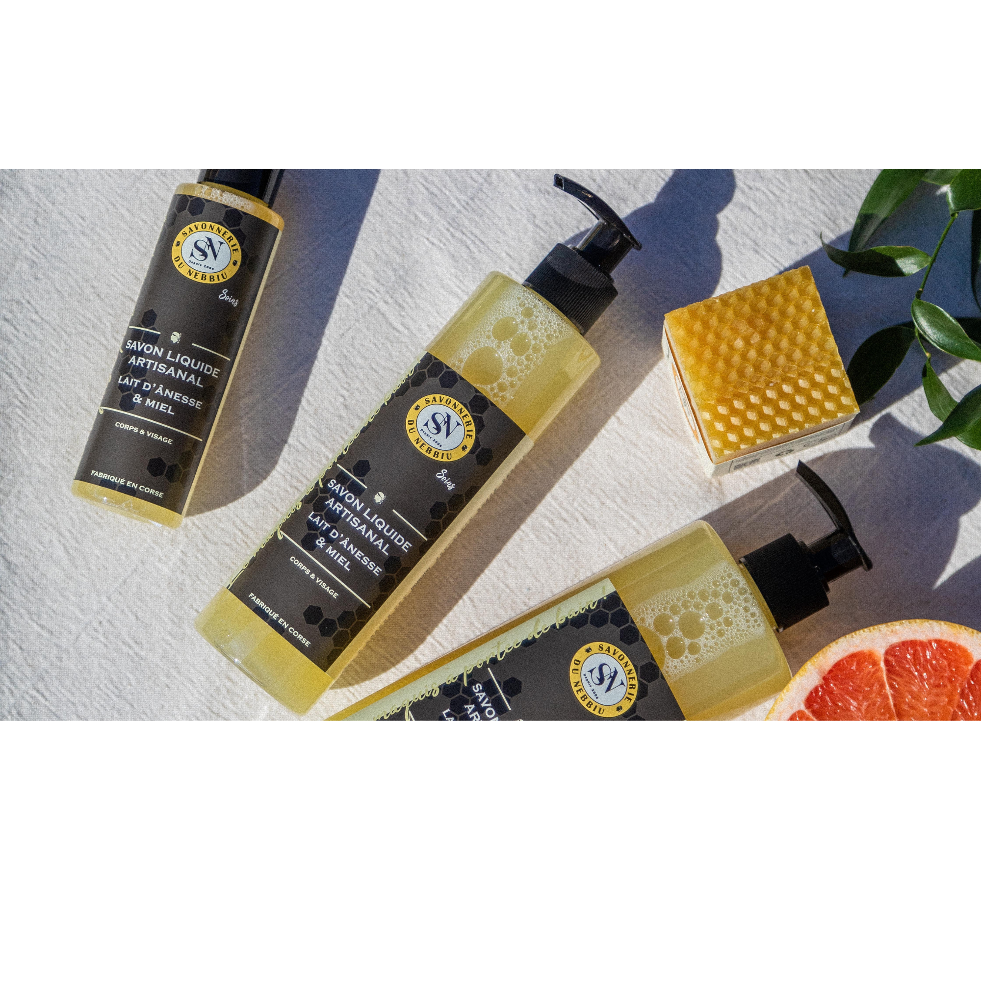 La Savonnerie du Nebbiu - Wholesale Body Wash/Shower Gel - Honey Liquid Soap - Donkey Milk2