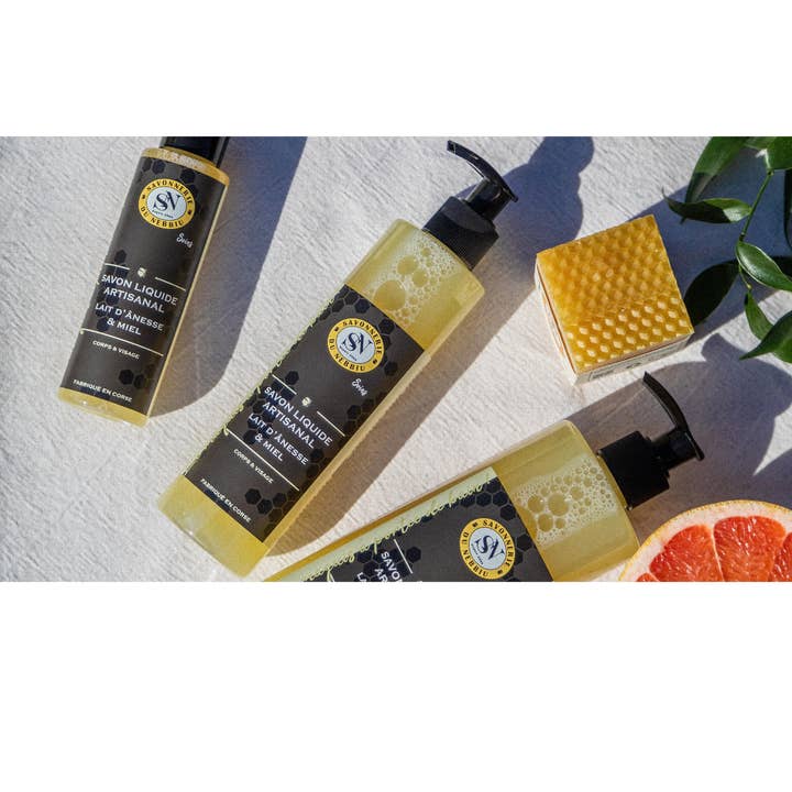La Savonnerie du Nebbiu - Wholesale Body Wash/Shower Gel - Honey Liquid Soap - Donkey Milk2