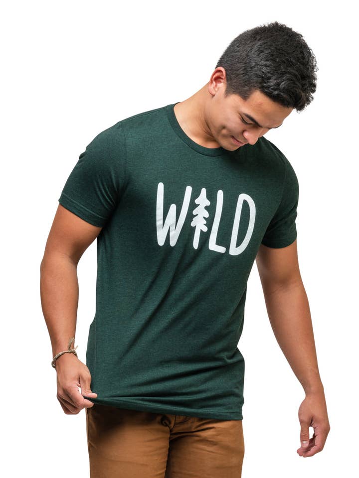 Keep Nature Wild - Wholesale Screen Printed T-Shirt - Unisex - Wild Pine Unisex Tee | Heather Forest8