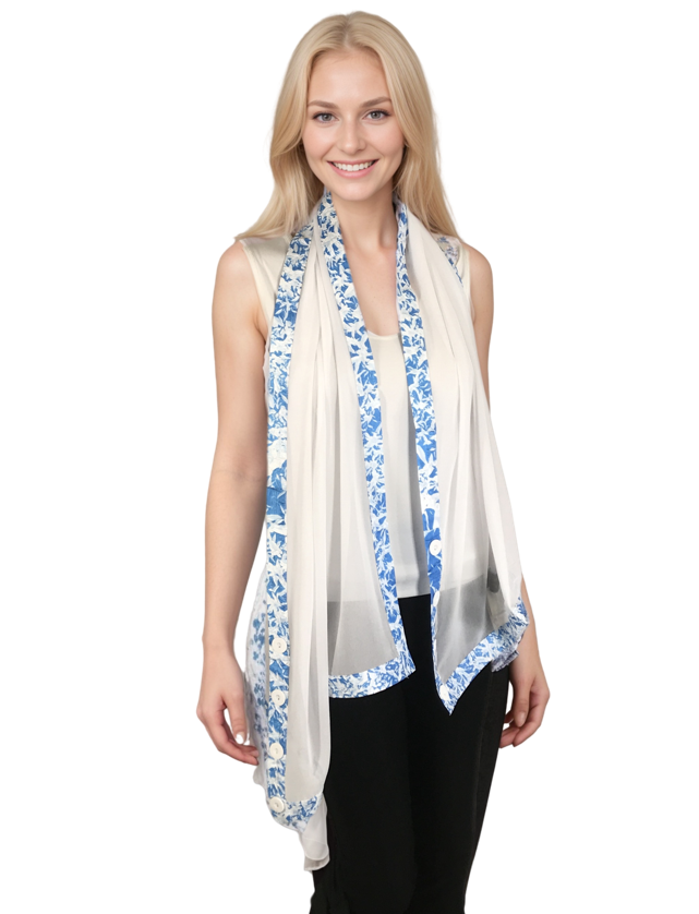 The Magic Scarf Company – wholesale Wrap – Women's – 1036 - Origami Trim Button Shawl/Shrug1