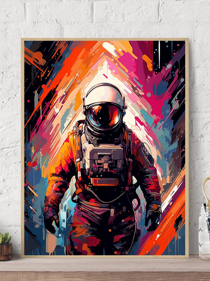 Bunter abstrakter Astronaut, lebendiger Leinwand-Kunstdruck für den Großhandel von Arttique - Artistry Canvas Prints