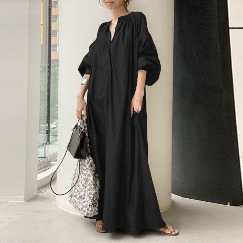 UZ Wholesale Store - Wholesale Dress - Women's - Casual Oversized Dress in Solid Color0