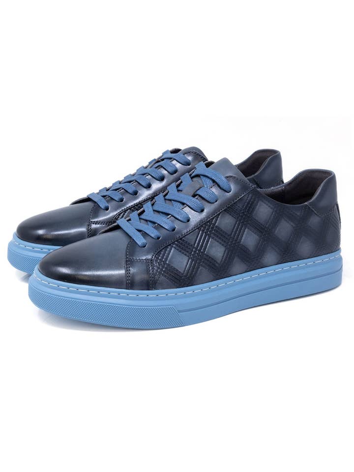 BARABAS - Wholesale Lifestyle Sneakers - Men's - Men's Checkered Lace-up Leather Sneakers 5SH0922