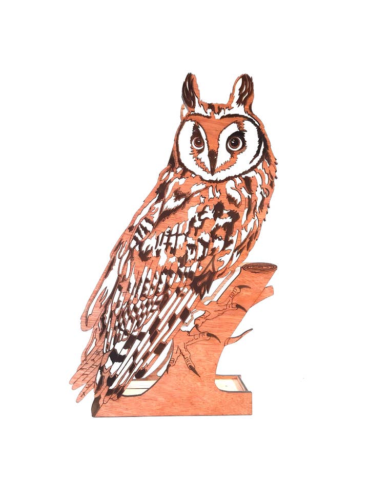 Ambrosious Long Eared Owl, Lamp for wholesale by Bluebell Peak Design