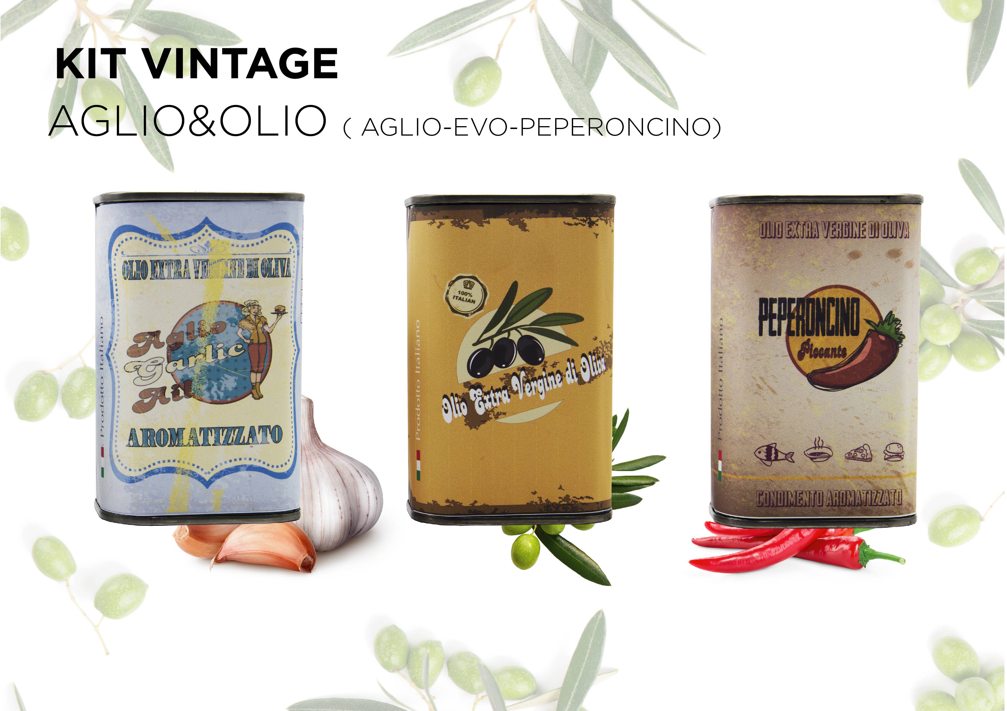 TENUTA SANT'ILARIO - Wholesale Olive Oil - GARLIC&OIL KIT 3 CANS 250 ML FLAVORED1