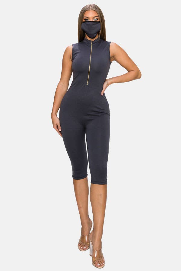 H&H Fashion Inc. - Wholesale Romper - Women's - HH531X-SD - Front Zipper Romper with Mask5