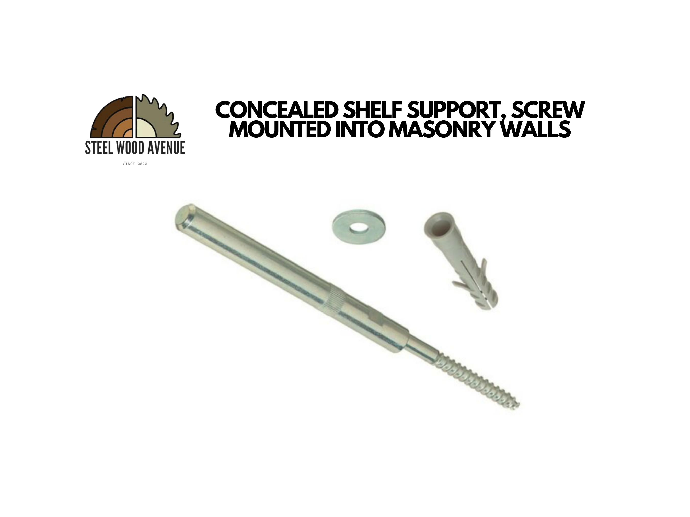 Steel Wood Avenue – wholesale Wall-mounted shelf – Rustic Deep Floating Shelf with Hidden Brackets - 30cm x 3.4cm6