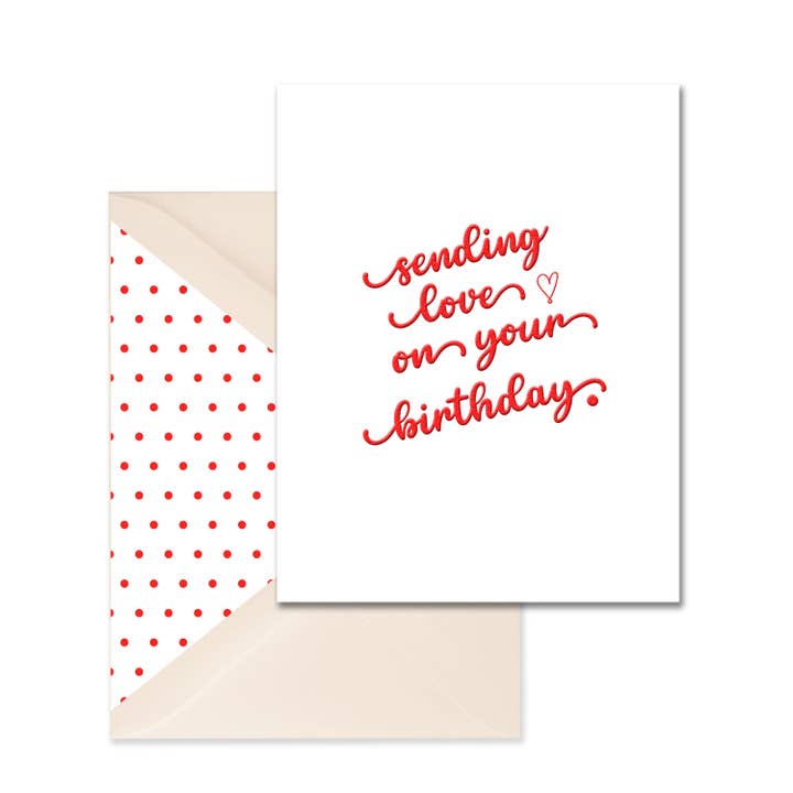 Sending Love on Your Birthday Greeting Card for wholesale by Leslie Store