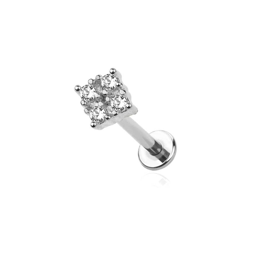 CRAVE – Brinco único por atacado – BARRA LABRET INTERNA QUADRADA CZ PRONG TOP 316L AÇO CIRÚRGICO1