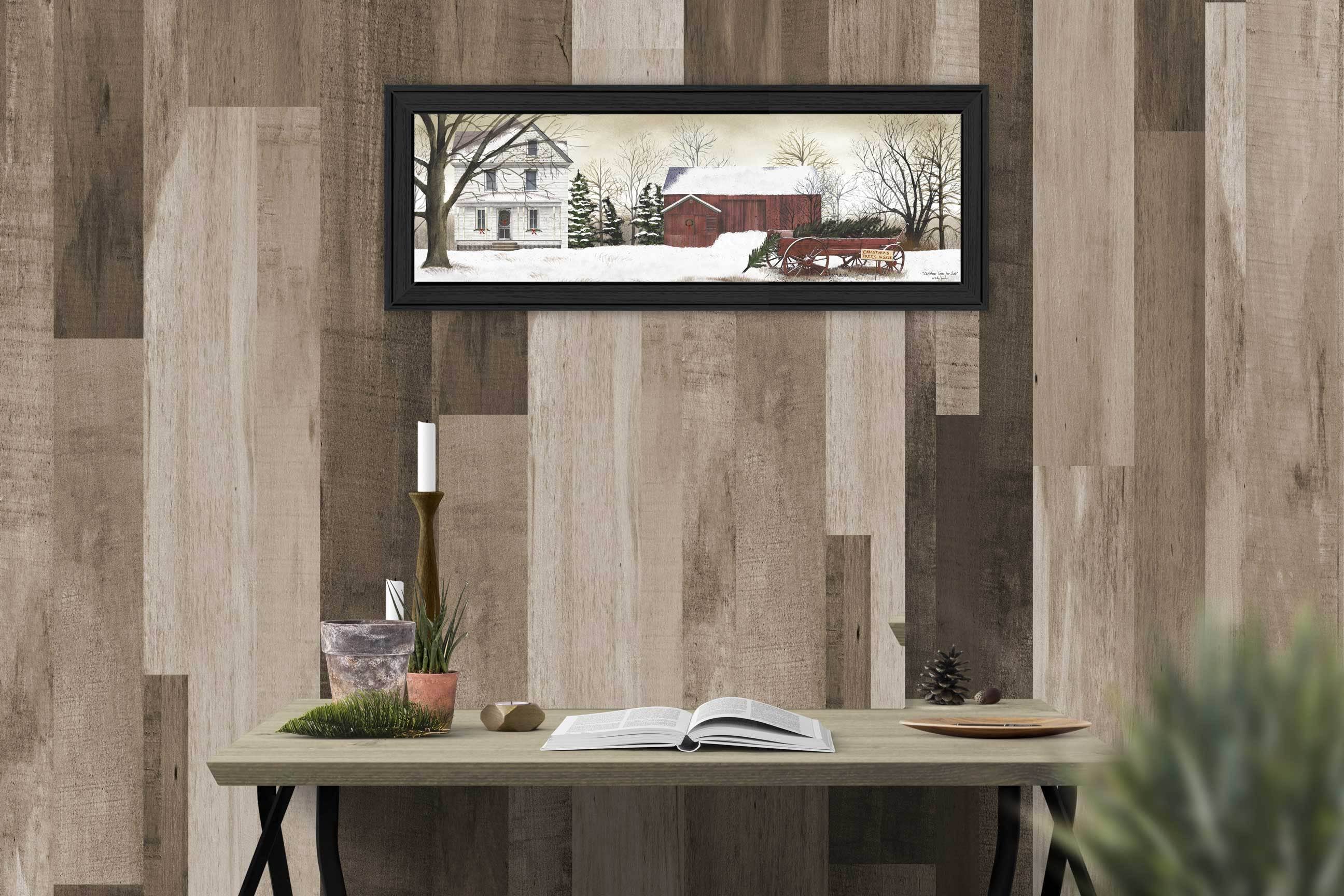 39F Inc. - Wholesale Art Print - 'Christmas Trees for Sale' By Billy Jacobs, Printed Wall Art, Ready To Hang Framed Poster, Black Frame1