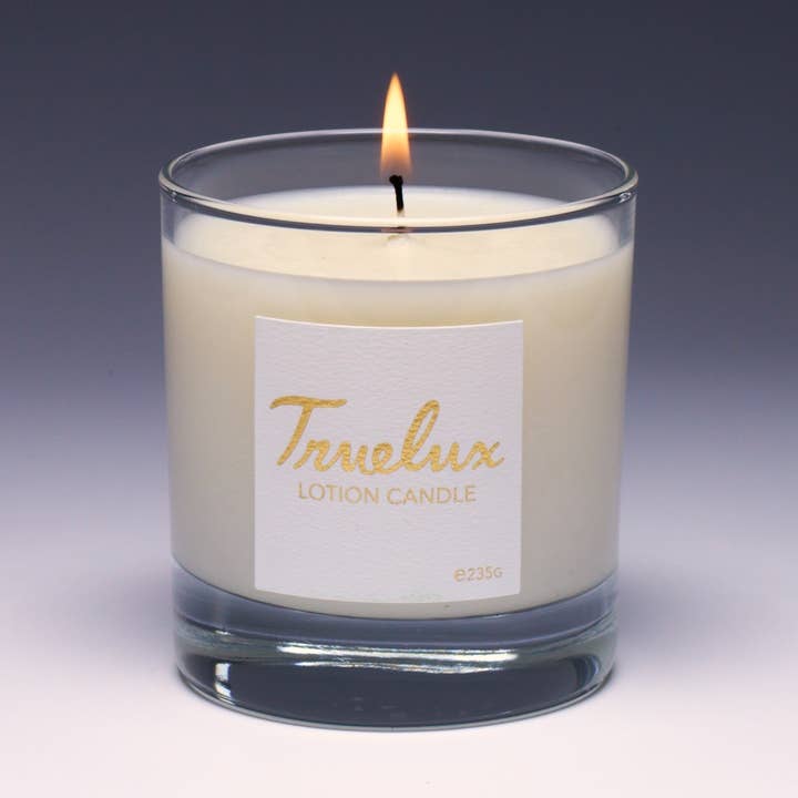 Sanctuary Soy Lotion Candle (Exotic Wood + Smoky Earth) for wholesale by Truelux