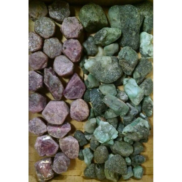 Tree of Life Gems - Wholesale Spiritual Stone/Crystal - Natural Rough Ruby - Emerald Mix (1 lb.)1