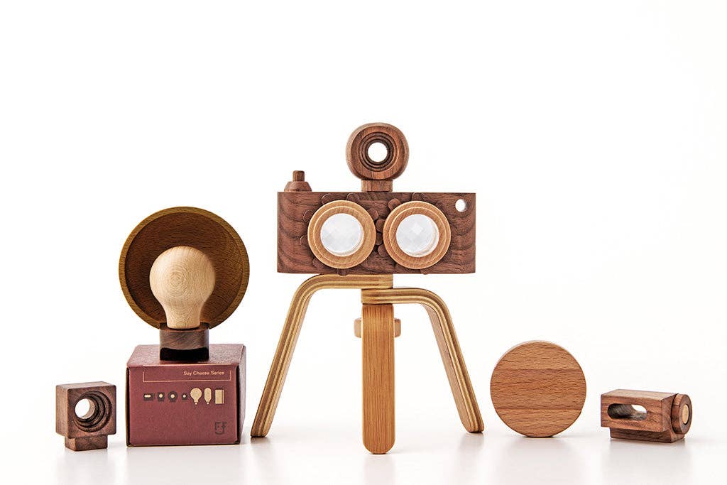 Father's Factory - Wholesale Wood toy – Child - Twinkle Wooden Toy Camera Expert Set - Walnut ($168 Value)2