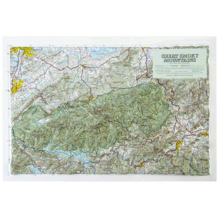 Great Smoky Mountains Raised Relief Map by Hubbard for wholesale by Map Shop