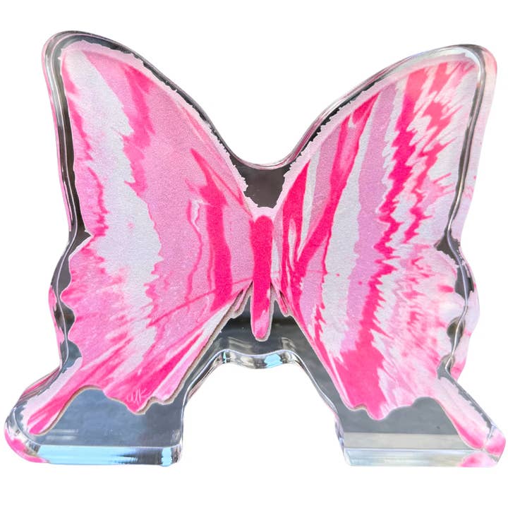 “Borboleta Encanto de Cor em Rosa” Prateleira de Acrílico por atacado de MK Decker Designs