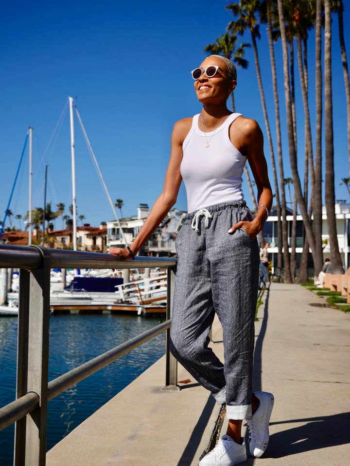 Pantalon Federico - Bleu Moody pour la vente par Ellettelle