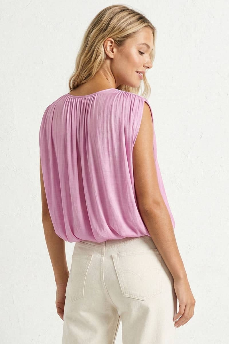 Naked Zebra - Venta al por mayor Blusa - Mujer - Blusa burbuja con drapeado griego10