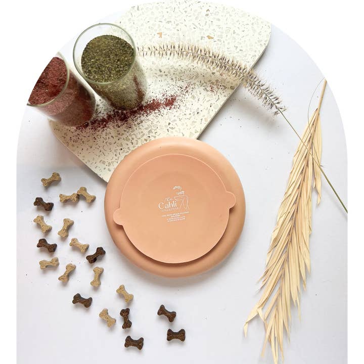 The Cahli Bowl - Slow Feeder & Lick Bowl in Peach for wholesale on Faire1