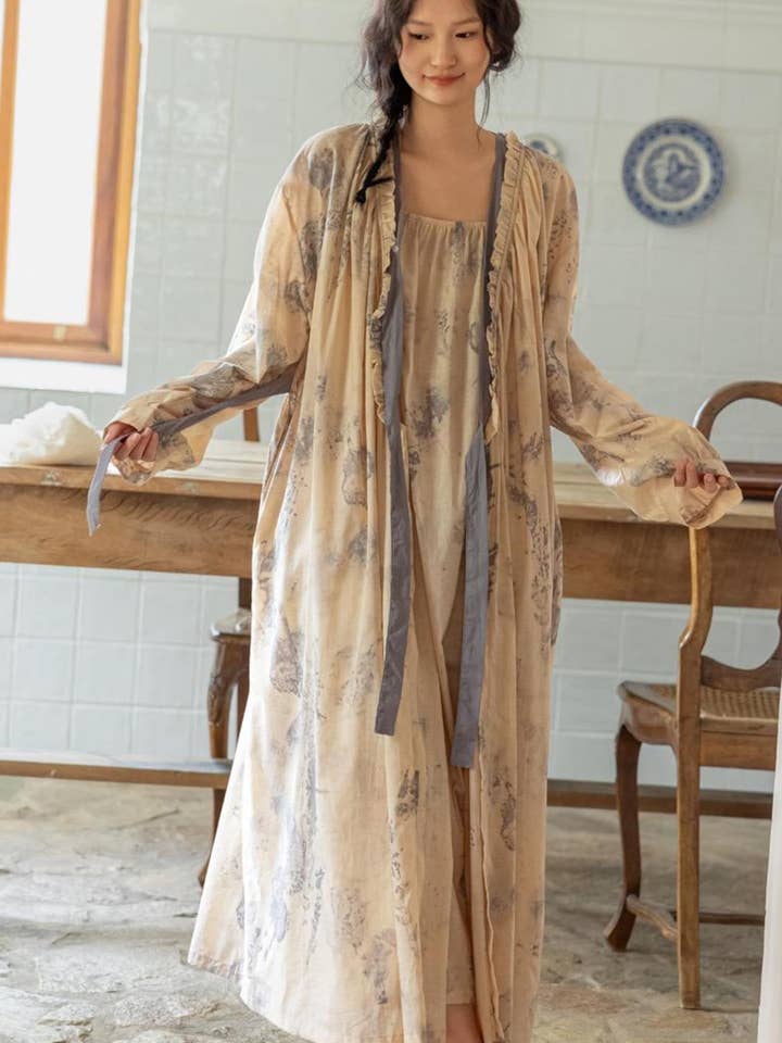 Lian Home - Wholesale Robe - Women's - 100%Cotton Robe, Tie-Dye Sustainable Bamboo Cotton Loungwear