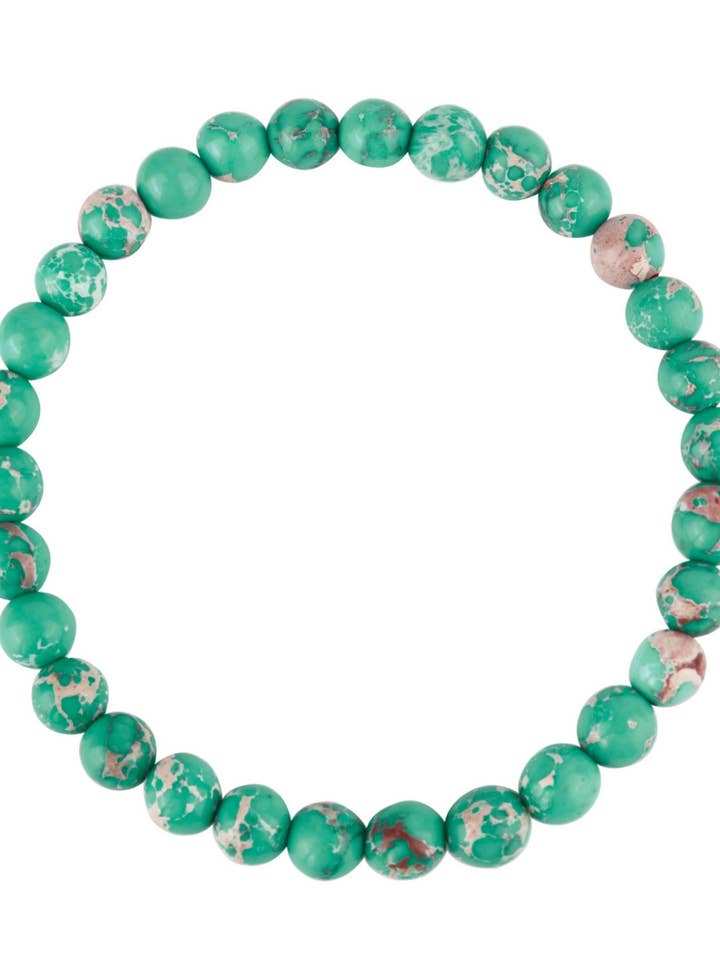Green Emperor Stone Stretch Bracelet B2057-6MM for wholesale by Ole