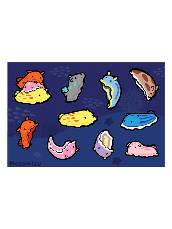 Sea Slug Sticker Sheet - Vinyl Stickers for wholesale by Mezamizu