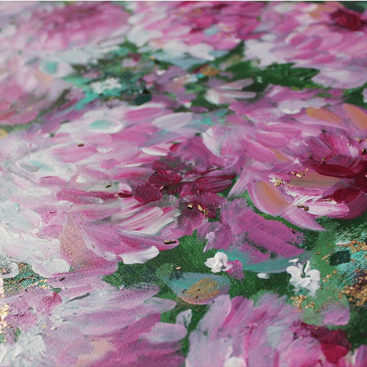 glad you're here co - Wholesale Painting/Drawing - Original Acrylic Painting on 16x20 Canvas with Gold Flecks • Pink Floral Abstract Wall Art • Modern Flower Artwork for Home Decor1