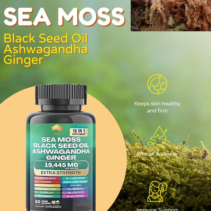 Muse Celtic Minerals LLC - Wholesale Oral supplement/vitamin - Sea Moss, Black Seed Oil, Ashwagandha, Ginger3