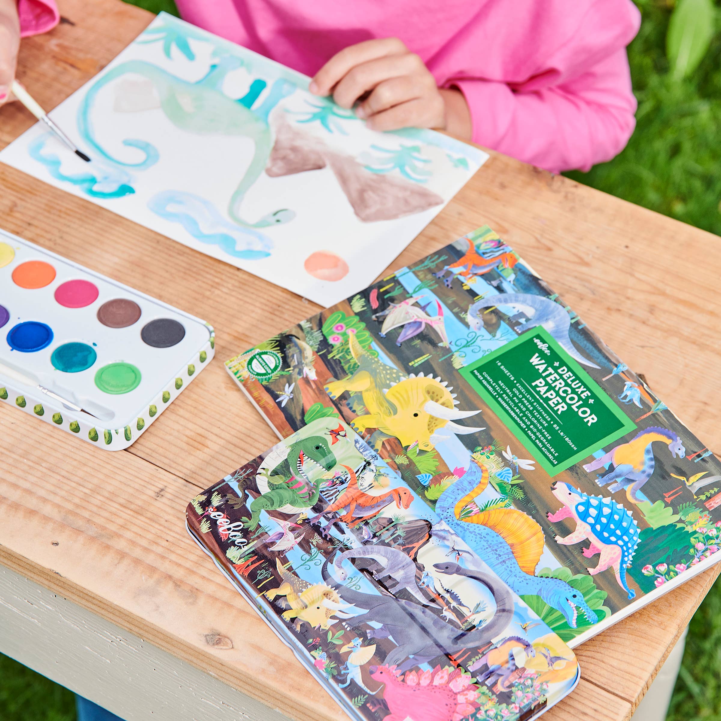 eeBoo - Vente Peintures aquarelles - Ensemble de Peinture Aquarelle Dinosaure5