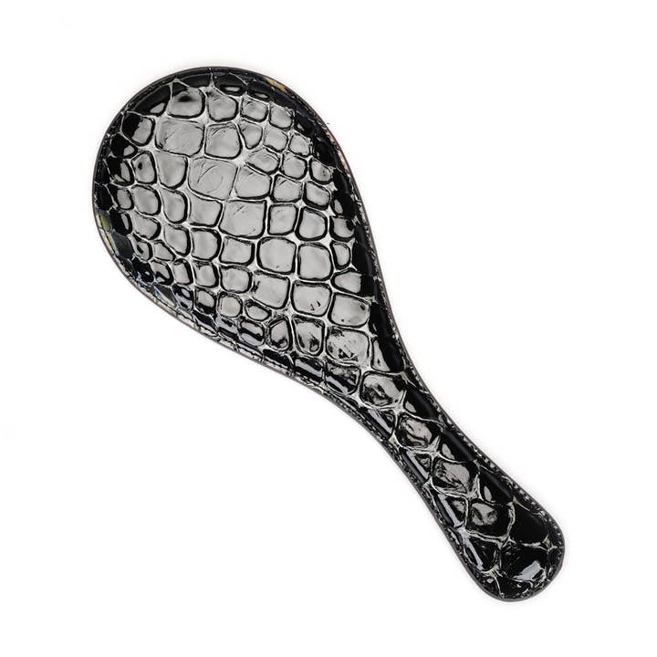 La grande pagaie ronde : cuir à imprimé serpent à double sensorialité pour la vente par Liebe Seele