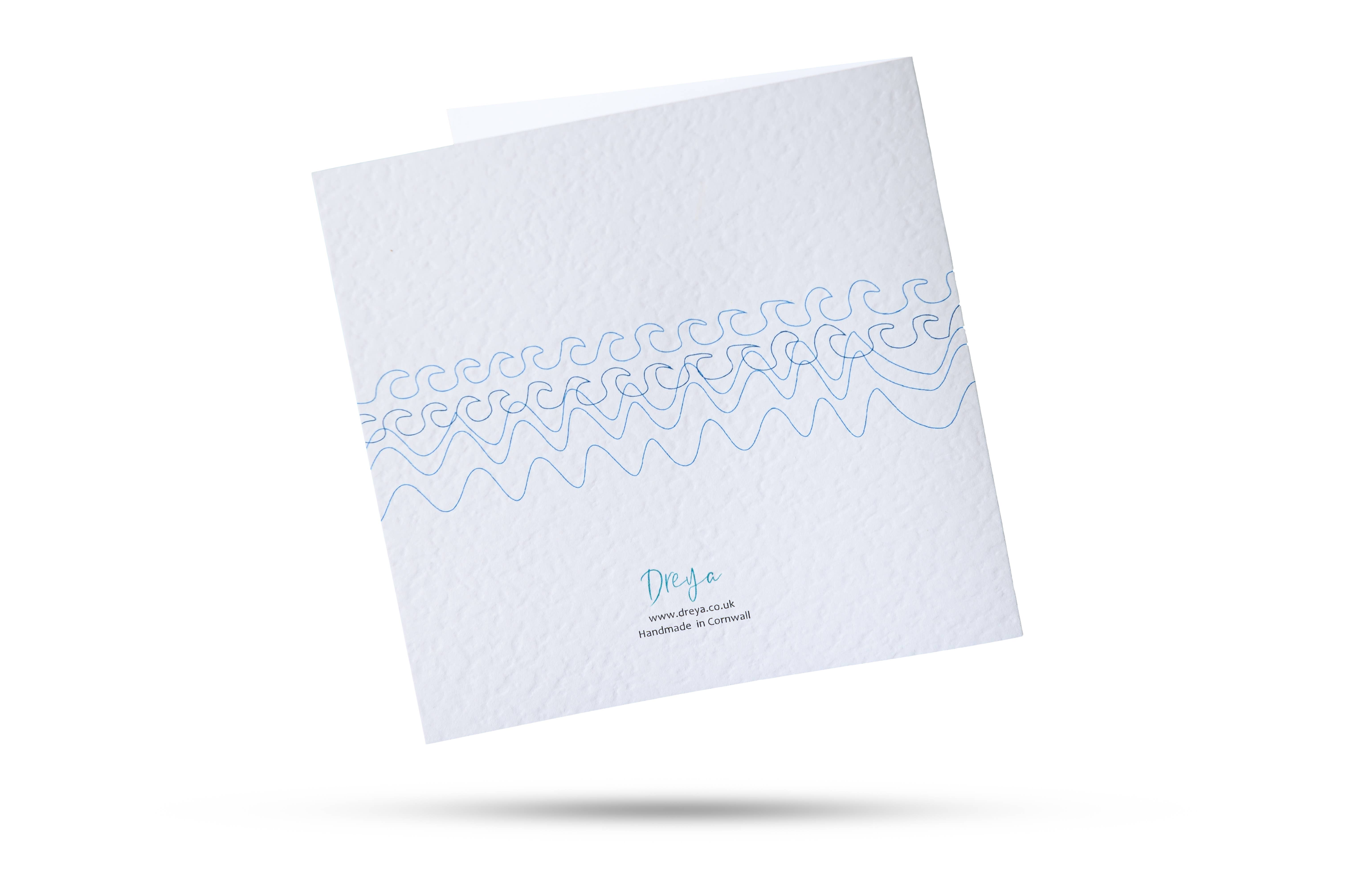 Dreya Glass - Wholesale Everyday Greeting Card - A Little Wave - Greeting Card With Fused Glass Gift1