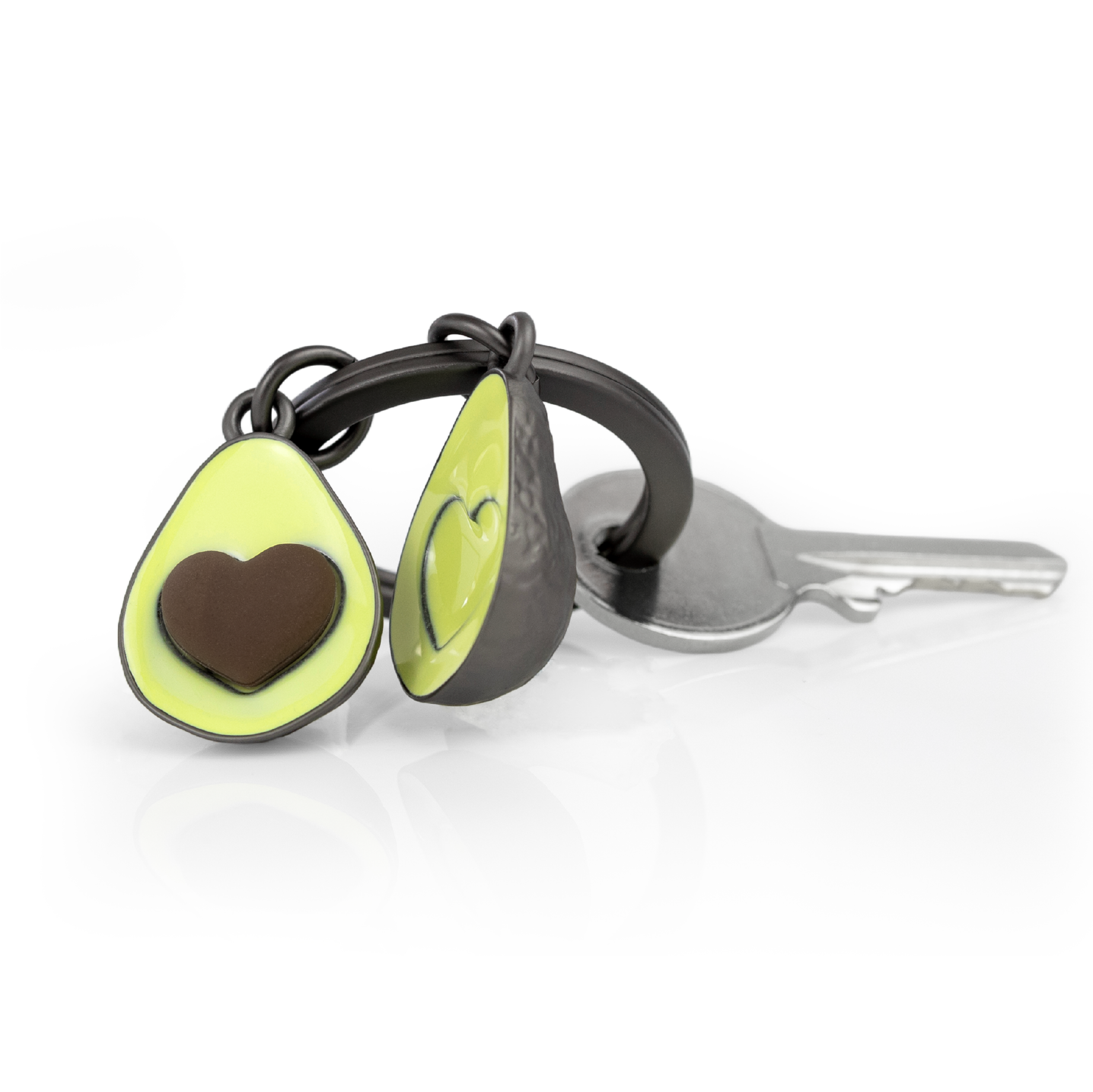 Oli Olsen – wholesale Keychain – Unisex – Metalmorphose Green Avocado With Heart Seed Keyring2