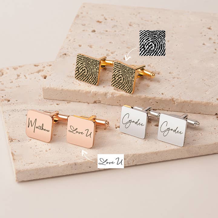 Gemelli quadrati - Scrittura personalizzata o impronta digitale commemorativa per la vendita all'ingrosso da parte di Anavia