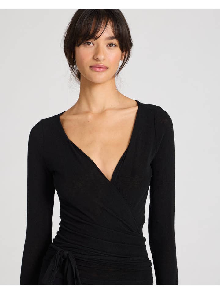 gai-lisva - Wholesale Knit Top - Women's - Anne Wool Wrap Top - Black2