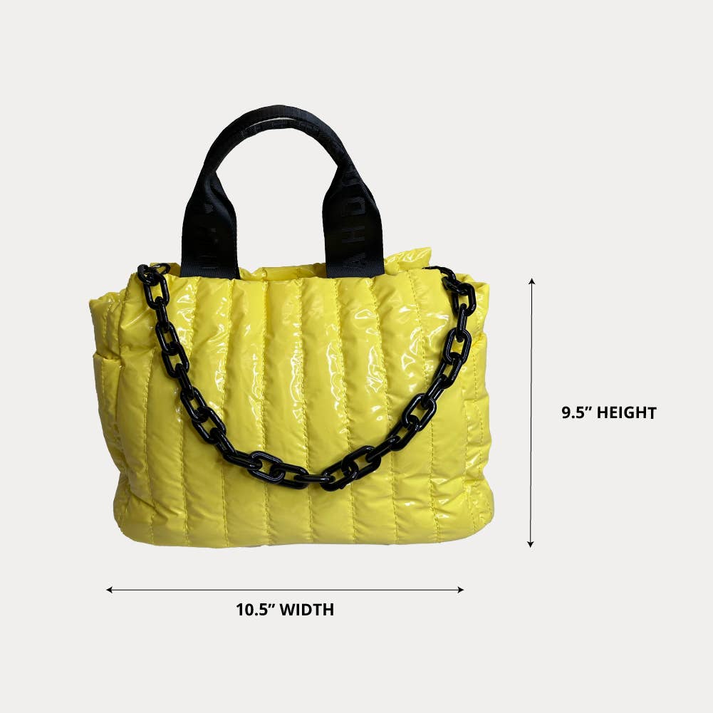 AHDORNED – wholesale Tote bag – Women's – Rosie Quilted Tote w/Black Resin Chain & 2" Adjustable Solid14